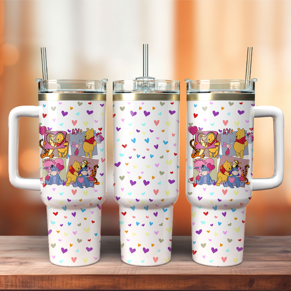 Disney Winnie the Pooh And Friends Heart Large Tumbler